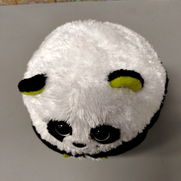 -TY BEANIE BALLZ BONSAI THE PANDA BEAR 5" PLUSH STUFFED ANIMAL ROUND 2011 - Picture 6 of 11